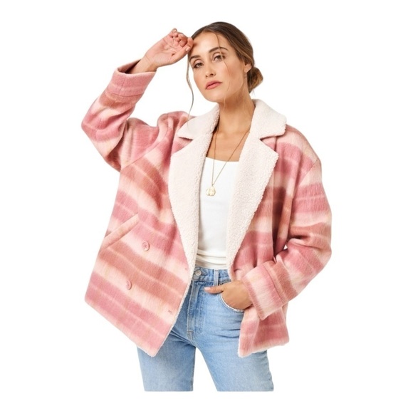 L*Space Plaid About You Jacket in Seashore Oasis Plaid NWT